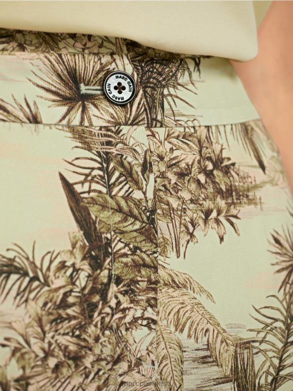 Marc Cain Riietus lillelise trükiga püksid J8DT686 pehme hingeõhk