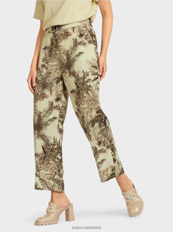 Marc Cain Riietus lillelise trükiga püksid J8DT686 pehme hingeõhk