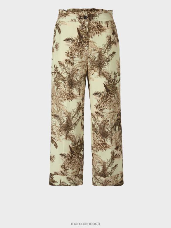 Marc Cain Riietus lillelise trükiga püksid J8DT686 pehme hingeõhk