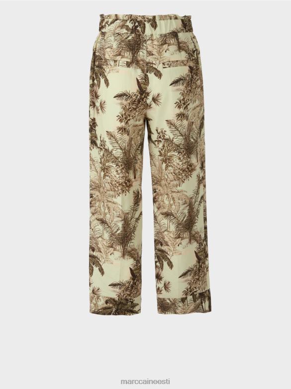 Marc Cain Riietus lillelise trükiga püksid J8DT686 pehme hingeõhk