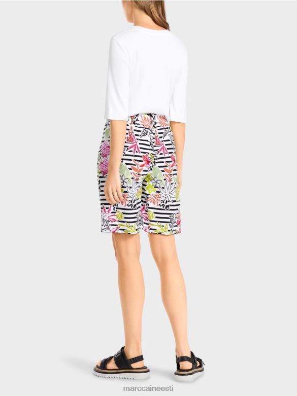 Marc Cain Riietus lillemustriga lühikesed püksid J8DT624 kerge limeaad