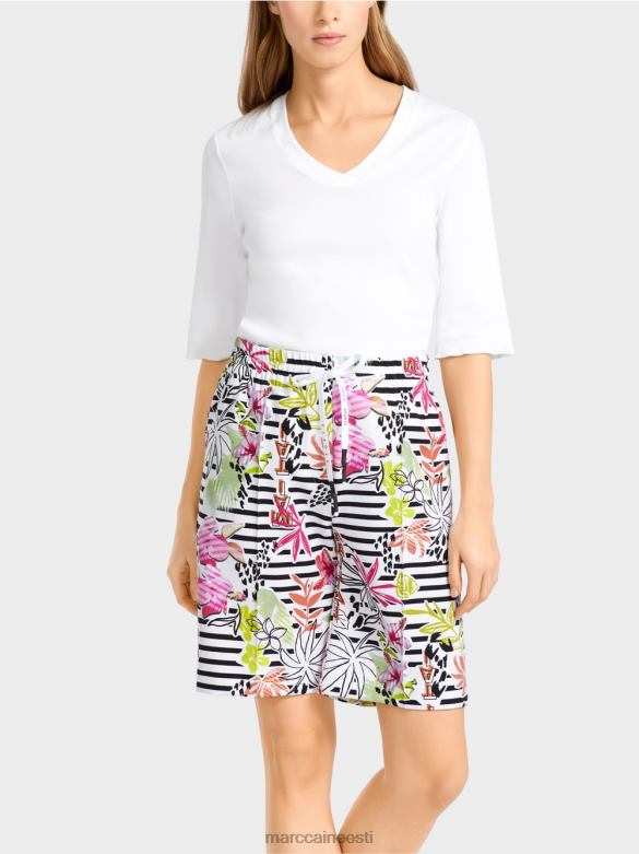 Marc Cain Riietus lillemustriga lühikesed püksid J8DT624 kerge limeaad