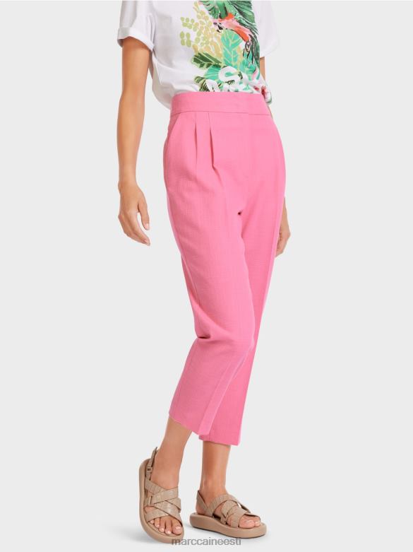 Marc Cain Riietus linase välimusega püksid J8DT700 särav roosa