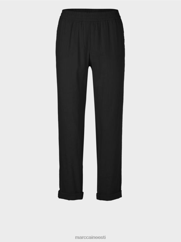 Marc Cain Riietus linased püksid joggeri vöökohaga J8DT609 must
