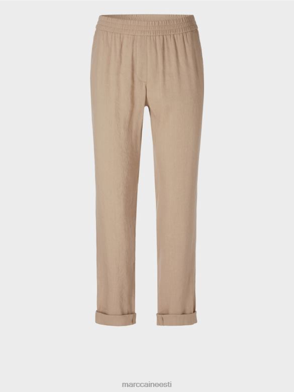 Marc Cain Riietus linased püksid joggeri vöökohaga J8DT642 sügav liiv