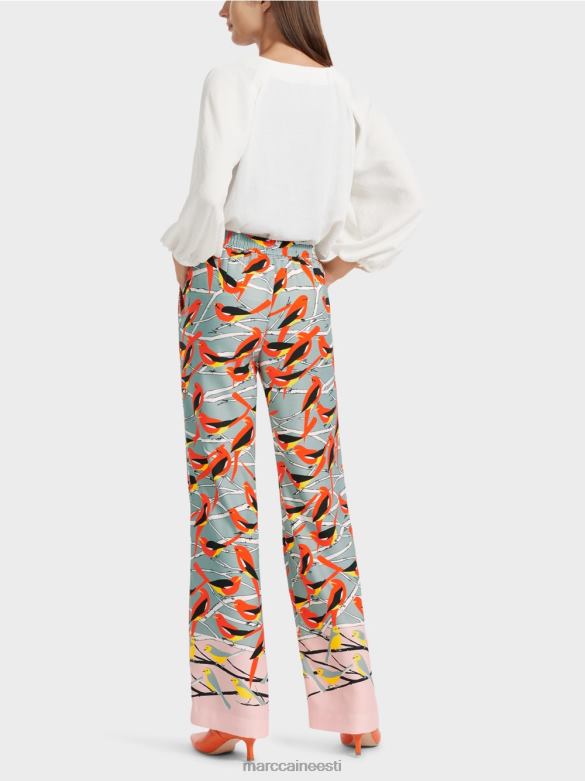 Marc Cain Riietus linnu disainiga püksid Washingtonis J8DT580 tume taevasinine