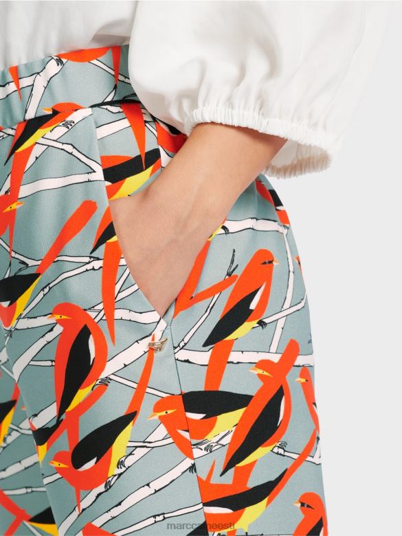 Marc Cain Riietus linnu disainiga püksid Washingtonis J8DT580 tume taevasinine