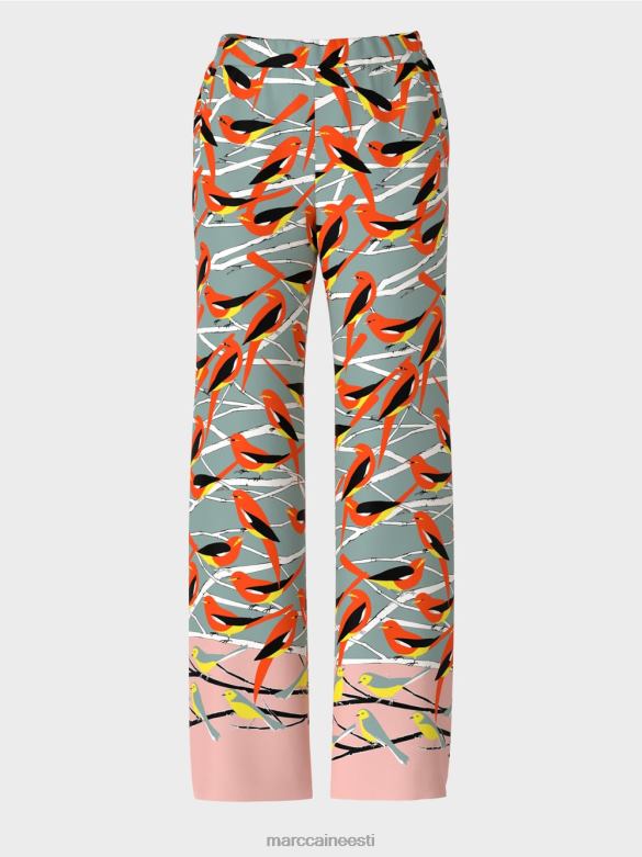 Marc Cain Riietus linnu disainiga püksid Washingtonis J8DT580 tume taevasinine