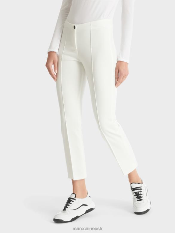 Marc Cain Riietus nööritorustikuga venivad püksid J8DT741 määrdunudvalge