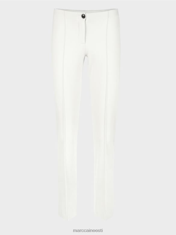 Marc Cain Riietus nööritorustikuga venivad püksid J8DT741 määrdunudvalge
