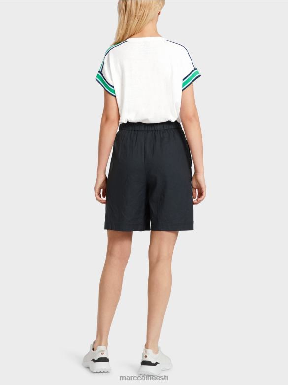 Marc Cain Riietus naiselikud veniva vöökohaga lühikesed püksid J8DT603 kesköösinine