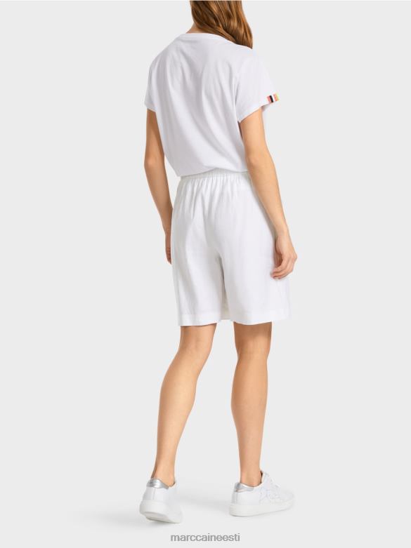Marc Cain Riietus naiselikud veniva vöökohaga lühikesed püksid J8DT622 valge