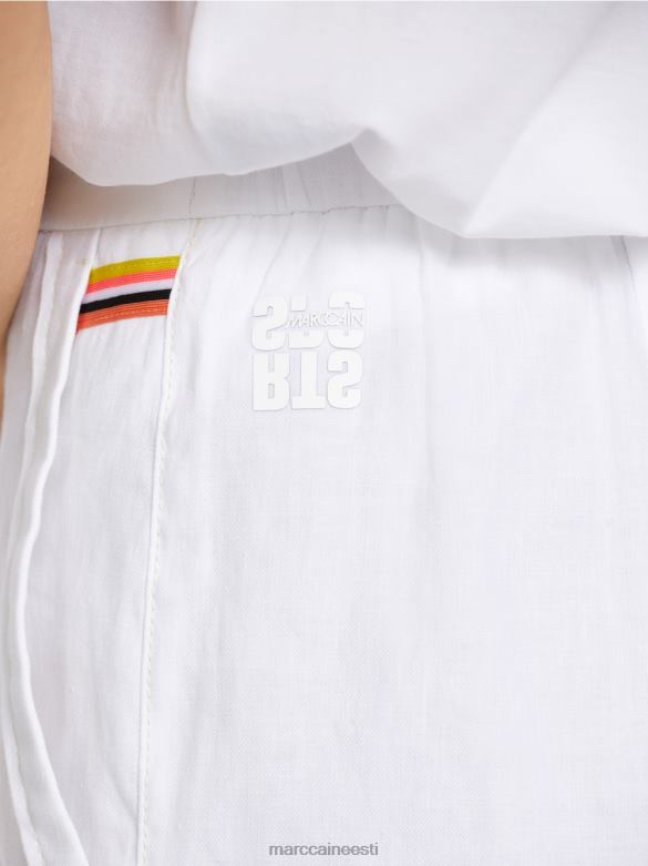Marc Cain Riietus naiselikud veniva vöökohaga lühikesed püksid J8DT622 valge