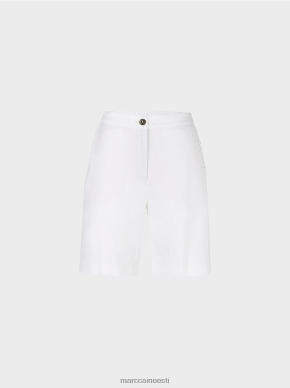 Marc Cain Riietus naiselikud veniva vöökohaga lühikesed püksid J8DT622 valge