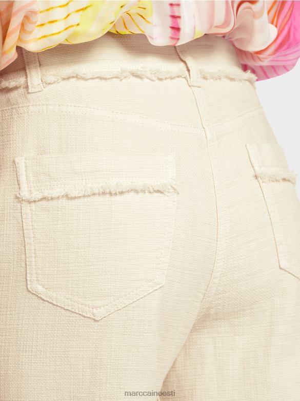 Marc Cain Riietus narmastega linase välimusega püksid J8DT617 pehme linane