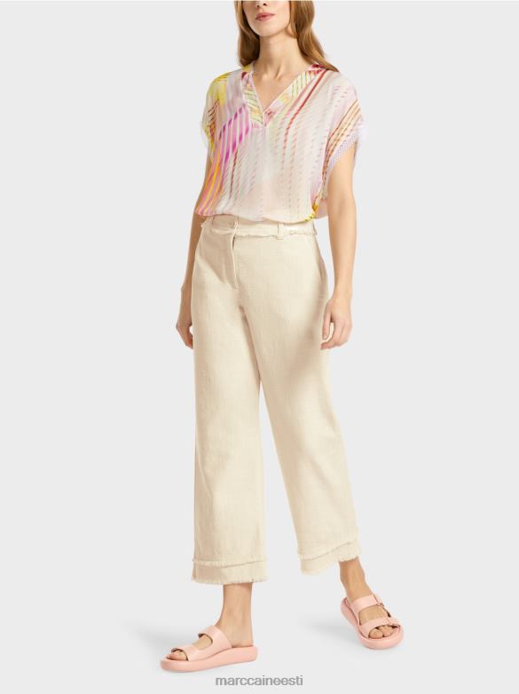 Marc Cain Riietus narmastega linase välimusega püksid J8DT617 pehme linane