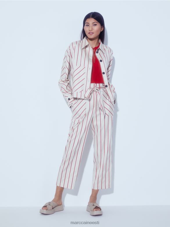 Marc Cain Riietus püksid paberkotti stiilis J8DT612 sügav punane