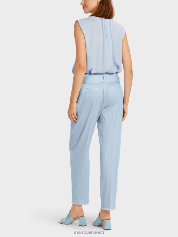 Marc Cain Riietus püksid paberkotti stiilis J8DT691 hele puuder sinine