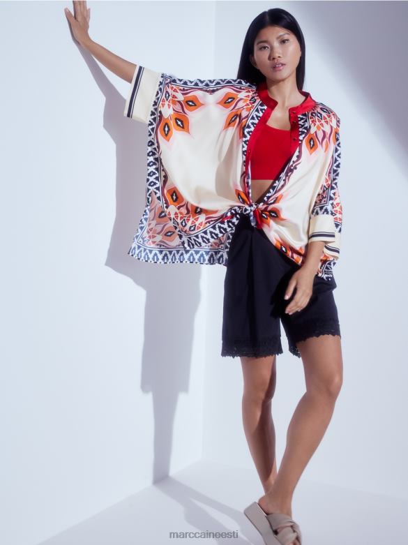 Marc Cain Riietus pitsäärega lühikesed püksid J8DT607 must