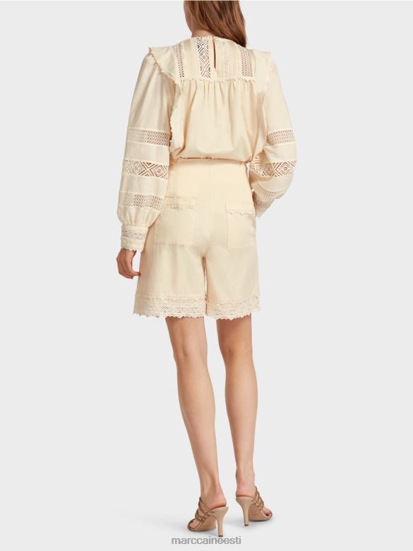 Marc Cain Riietus pitsäärega lühikesed püksid J8DT615 kreem