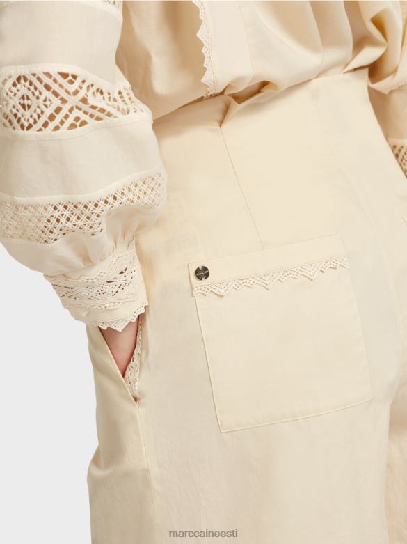 Marc Cain Riietus pitsäärega lühikesed püksid J8DT615 kreem