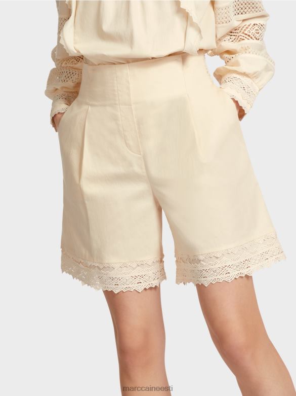 Marc Cain Riietus pitsäärega lühikesed püksid J8DT615 kreem