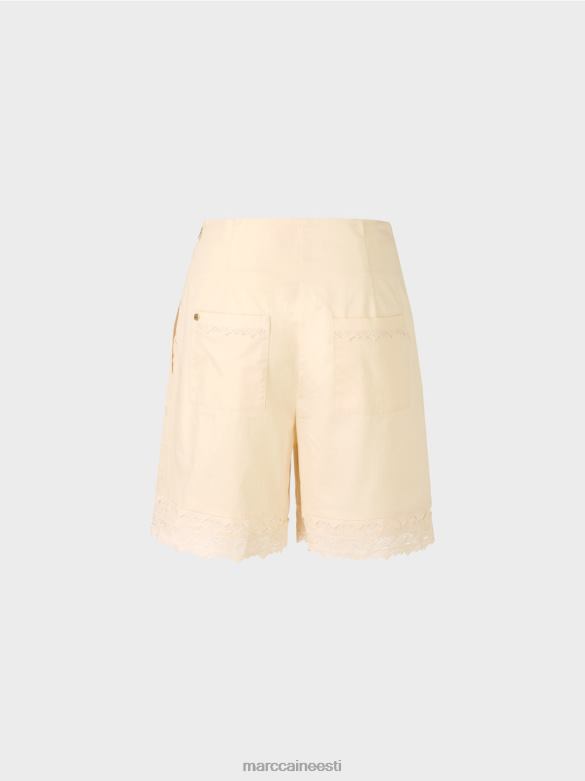 Marc Cain Riietus pitsäärega lühikesed püksid J8DT615 kreem