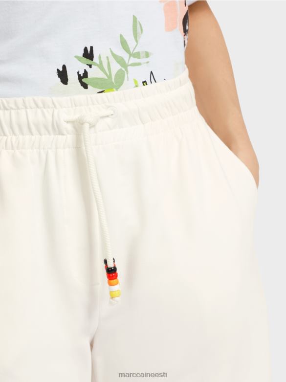 Marc Cain Riietus pitsi ja trükiga püksid J8DT618 määrdunudvalge