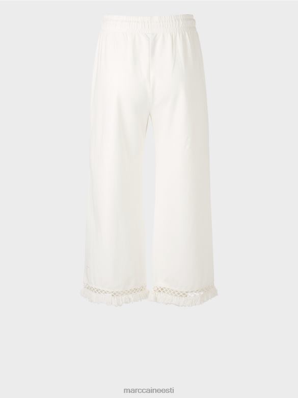 Marc Cain Riietus pitsi ja trükiga püksid J8DT618 määrdunudvalge