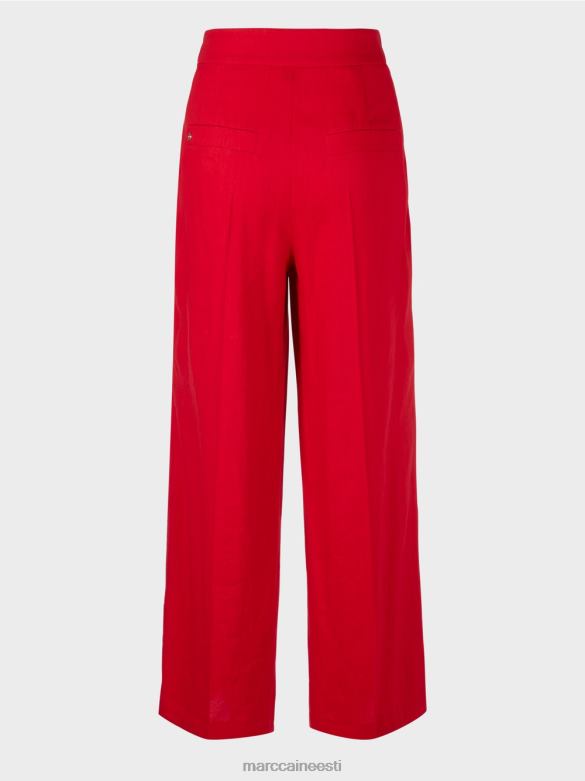 Marc Cain Riietus plisseeritud linased püksid J8DT610 sügav punane