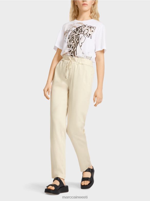 Marc Cain Riietus rivera \"koos uuesti mõtlema\" püksid J8DT649 kreem