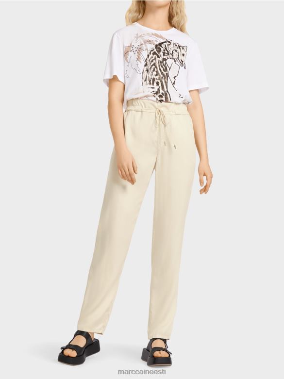 Marc Cain Riietus rivera \"koos uuesti mõtlema\" püksid J8DT649 kreem