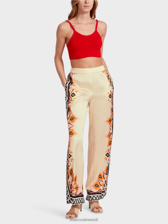 Marc Cain Riietus segamustriga viskoospüksid J8DT606 sügav punane