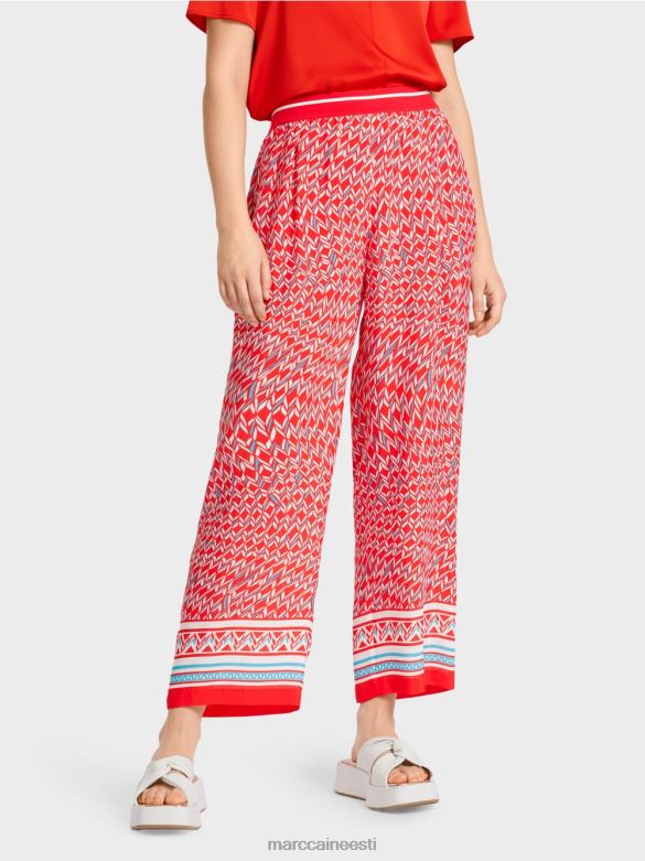 Marc Cain Riietus seitsmekümnendate disainiga witten püksid J8DT672 tulipunane