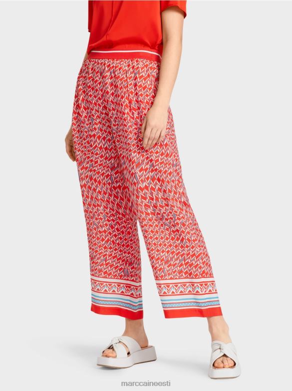 Marc Cain Riietus seitsmekümnendate disainiga witten püksid J8DT672 tulipunane