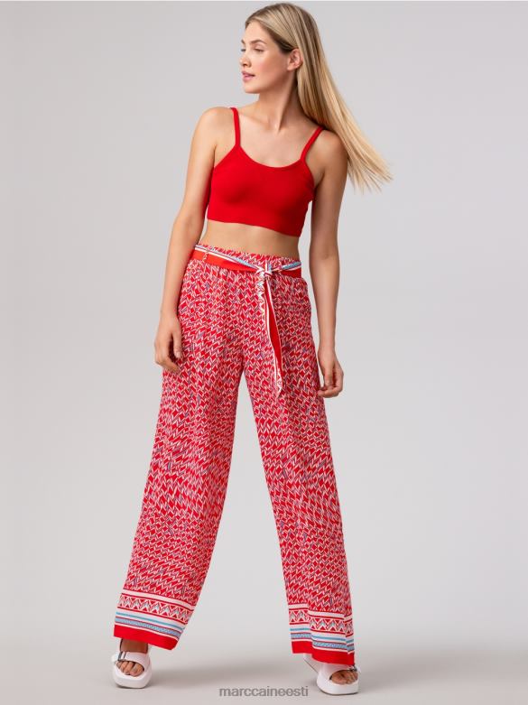Marc Cain Riietus seitsmekümnendate disainiga witten püksid J8DT672 tulipunane