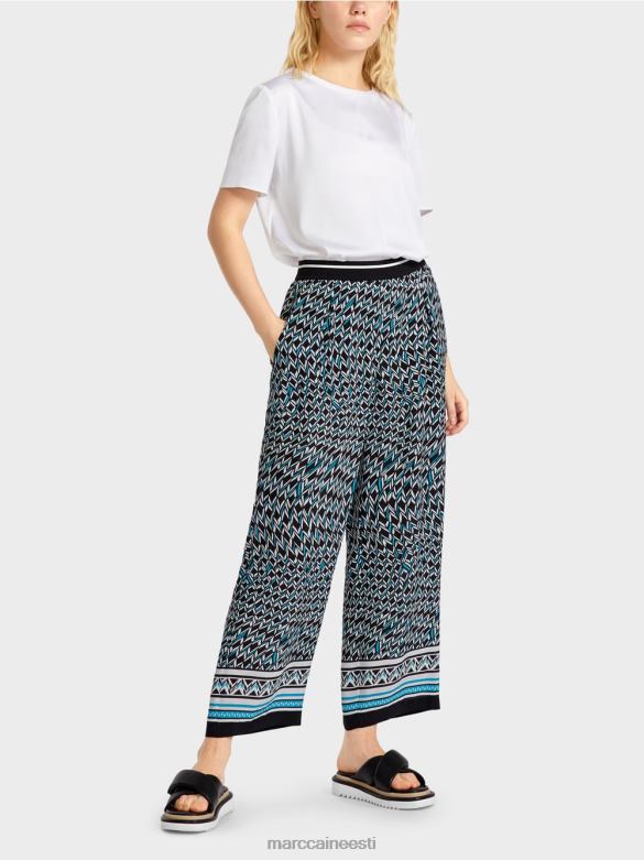 Marc Cain Riietus seitsmekümnendate disainiga witten püksid J8DT674 must