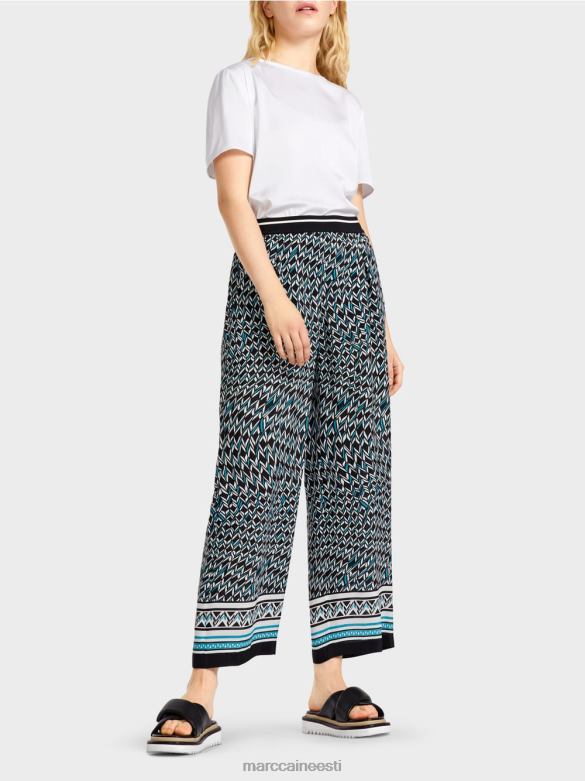 Marc Cain Riietus seitsmekümnendate disainiga witten püksid J8DT674 must