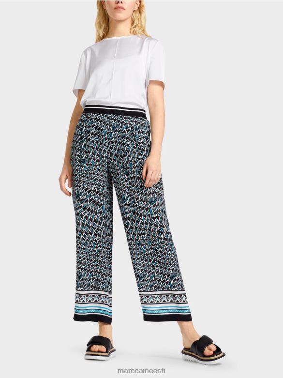 Marc Cain Riietus seitsmekümnendate disainiga witten püksid J8DT674 must