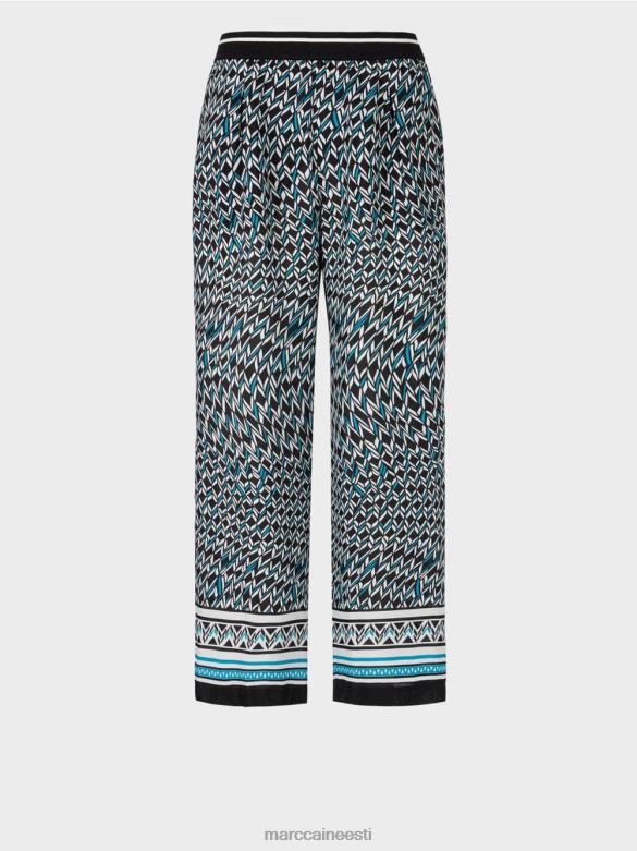 Marc Cain Riietus seitsmekümnendate disainiga witten püksid J8DT674 must