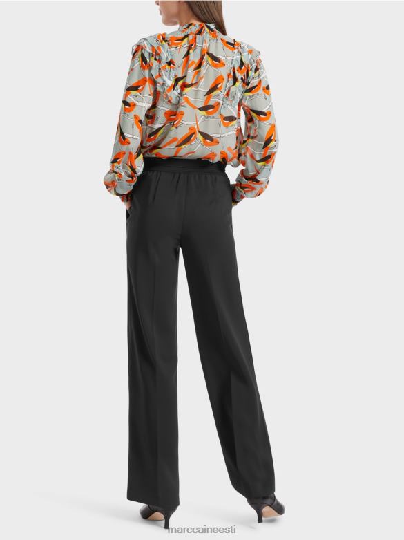 Marc Cain Riietus sirge säärega püksid welby J8DT588 must