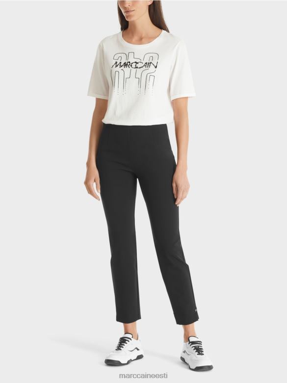 Marc Cain Riietus sofia stretch kangast püksid J8DT563 must