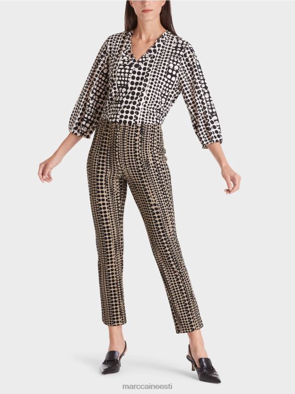 Marc Cain Riietus sydney stretšpüksid täpimustriga J8DT728 granola