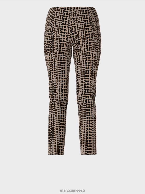 Marc Cain Riietus sydney stretšpüksid täpimustriga J8DT728 granola