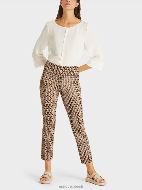 Marc Cain Riietus sydney stretch kangast püksid - leo head J8DT730 granola