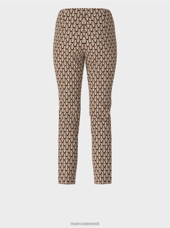 Marc Cain Riietus sydney stretch kangast püksid - leo head J8DT730 granola