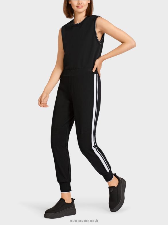 Marc Cain Riietus triibulised püksid \"mõtlema koos\". J8DT711 must ja valge