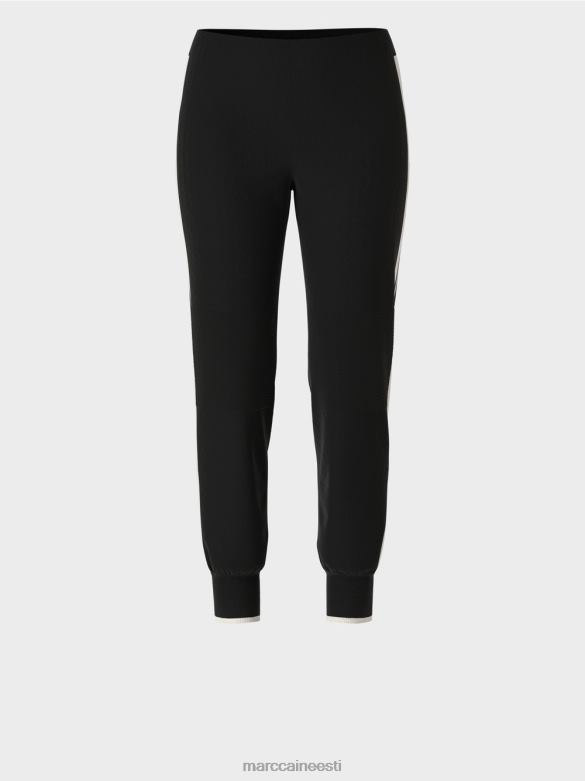 Marc Cain Riietus triibulised püksid \"mõtlema koos\". J8DT711 must ja valge