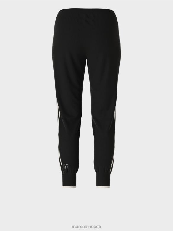 Marc Cain Riietus triibulised püksid \"mõtlema koos\". J8DT711 must ja valge