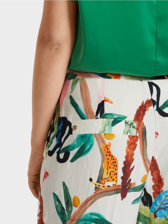 Marc Cain Riietus troopilise motiiviga wukari püksid J8DT650 määrdunudvalge